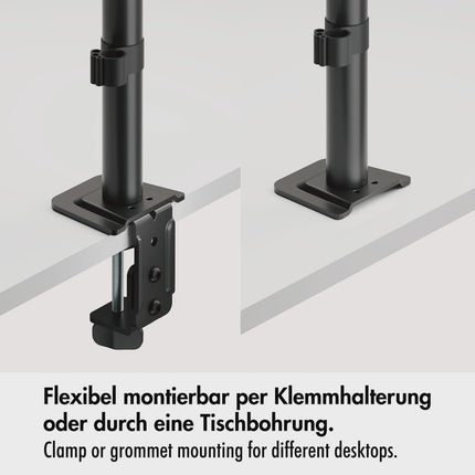 Dual Monitor Mount 17-32" Adjustable Arms, Black