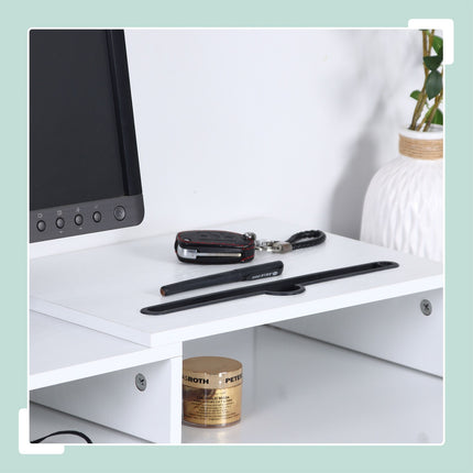 Dual Monitor Stand, Adjustable Height, White