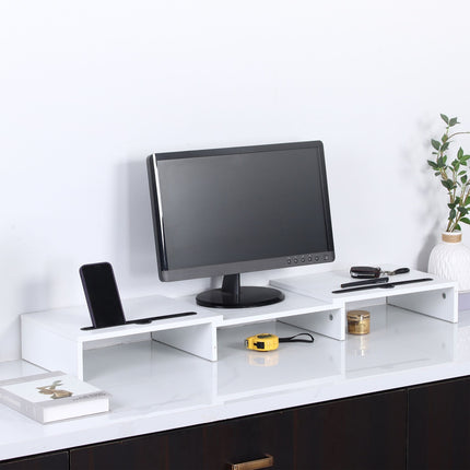 Dual Monitor Stand, Adjustable Height, White
