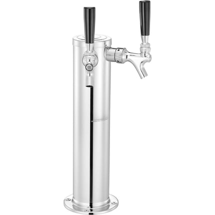 Dual Tap Kegerator Tower Kit, W21.8 Regulator, A Coupler