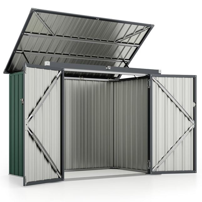 Dubbele afvalbakopbergloods, gegalvaniseerd metaal, 172x95,5x130 cm