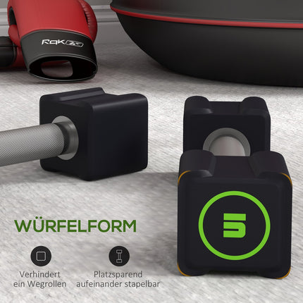 10 Kg Dumbbell Set - Non-slip, metal handle, black