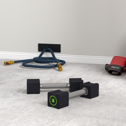 10 Kg Dumbbell Set - Non-slip, metal handle, black