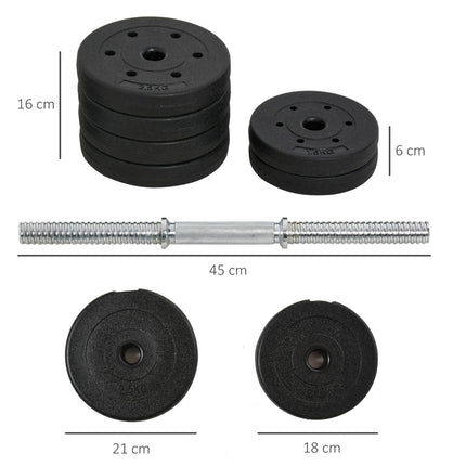 30 kg dumbbell set in steel, strength training for home and gym