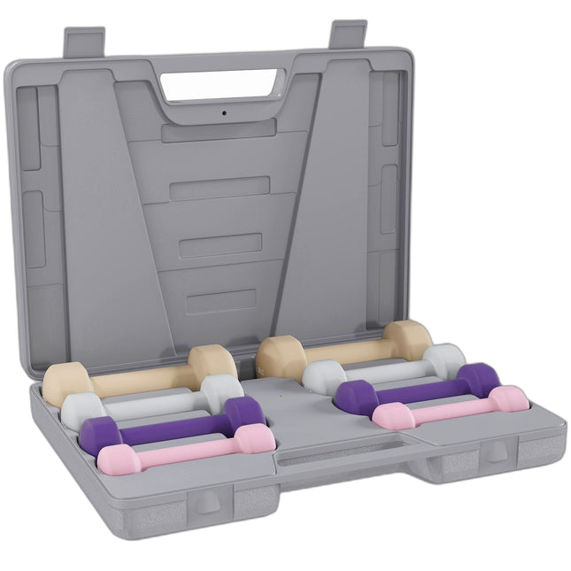 Halterset met koffer - 4 paar: 0,5 kg tot 2 kg