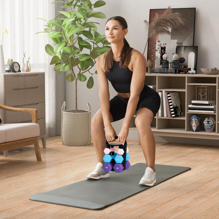 Dumbbell Set with Rack – 6 Weights: 2x1kg, 2x3kg, 2x5kg