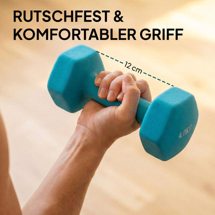 Dumbbell Set with Stand, 8 Weights, Non-Slip Grip