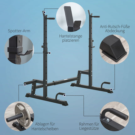 Adjustable dumbbell and barbell rack, steel, capacity 150 kg