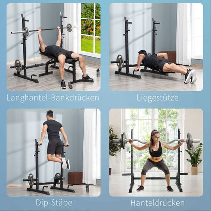 Adjustable dumbbell and barbell rack, steel, capacity 150 kg