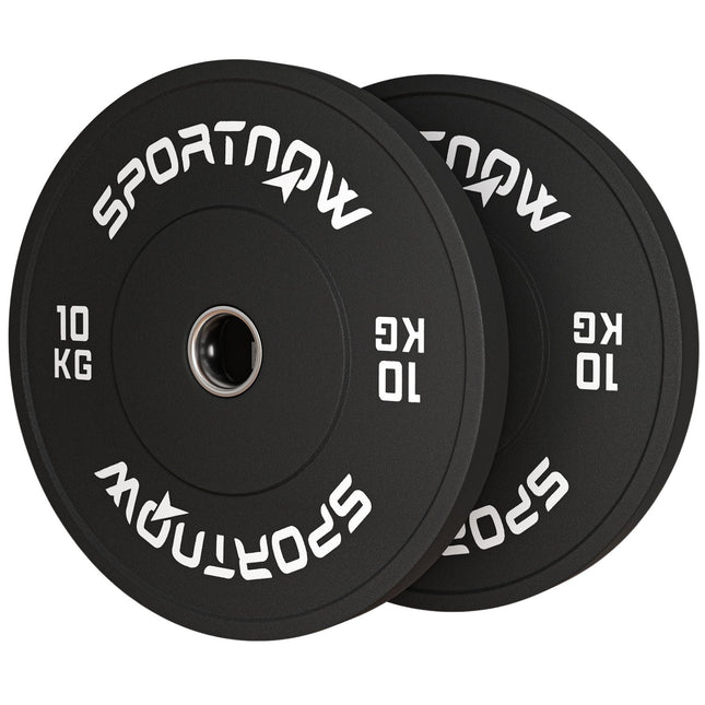 Set van 2 haltergewichten, 2 x 10 kg gewichten, halterschijvenset, halterschijven voor 5 cm halterstang, Ø 50 mm boring, zwart