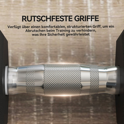 Dumbbells, Knurled Grip, Cast Iron, 2 x 12.5 kg