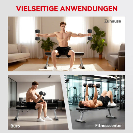 Dumbbells, Knurled Grip, Cast Iron, 2 x 20kg for Home Gym
