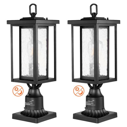 Dusk-To-Dawn Outdoor Post Lights, 2 Pack, Waterproof, 450mm