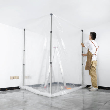 Dust Barrier System, 4 Telescoping Poles, Magnetic Zipper