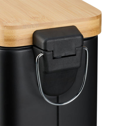 Dustbin for bathroom 5 liters with bamboo lid
