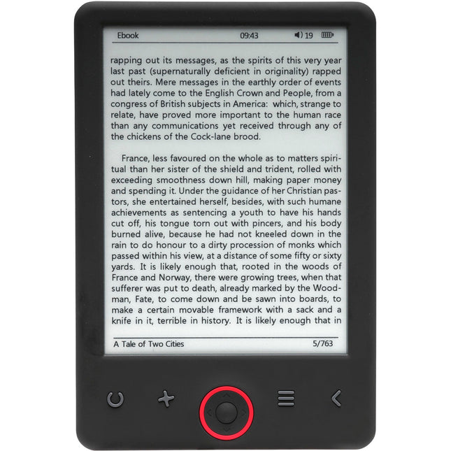 E-Ink eReader 6"" Display, 4GB Storage, 20h Battery