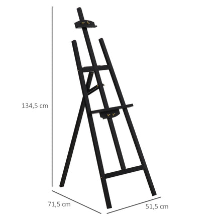 Adjustable pine easel for art painting, 90° foldable