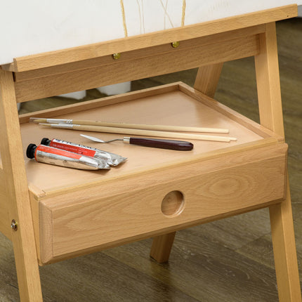 Height-adjustable wooden easel for canvases up to 92 cm