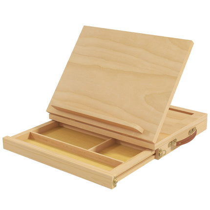 Adjustable easel in beech wood with drawer - collapsible studio stand