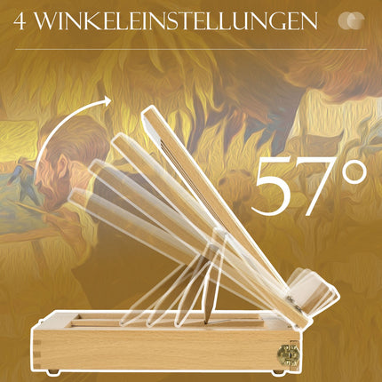 Adjustable easel in beech wood with drawer - collapsible studio stand