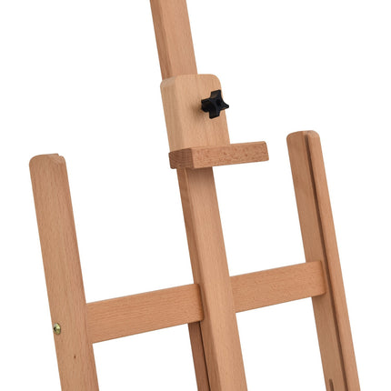 Adjustable easel in beech wood with storage, 53-230cm