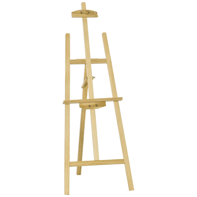 Adjustable pine easel - natural finish, 51.5x71.5x134.5 cm