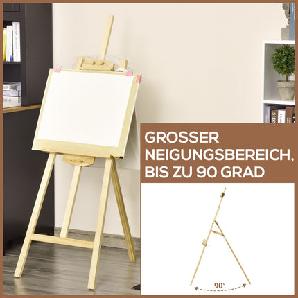 Adjustable pine easel - natural finish, 51.5x71.5x134.5 cm