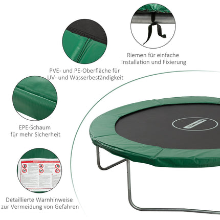 Trampoline edge protection, 244 Cm, weatherproof green PVC
