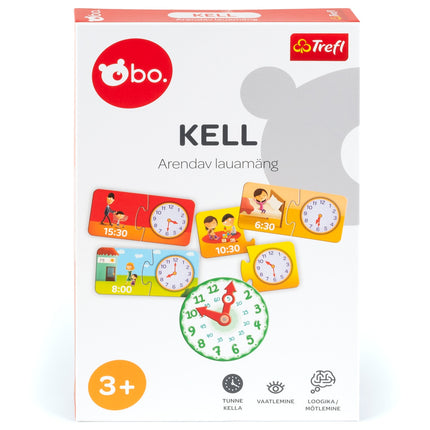 Educational Board Game ""Clock"" for Learning Time in Estonian