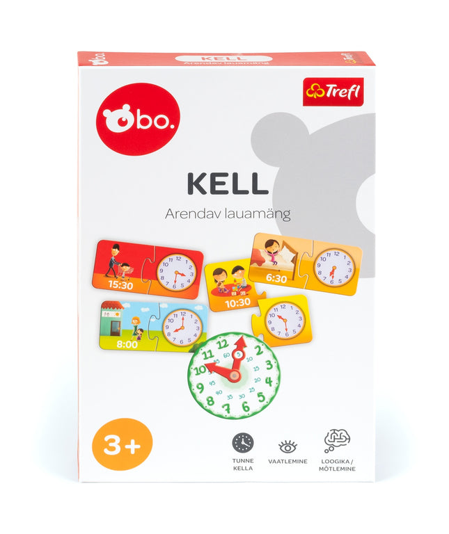 Educational Board Game ""Clock"" for Learning Time in Estonian