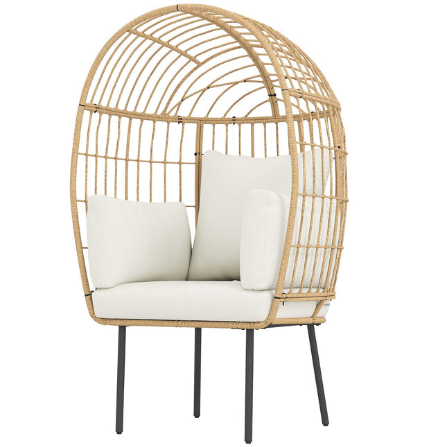 Oversized weatherproof egg chair with removable cushion