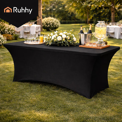 Elastic Black Banquet Tablecloth 180x75 cm