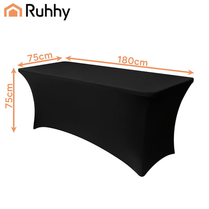 Elastic Black Banquet Tablecloth 180x75 cm