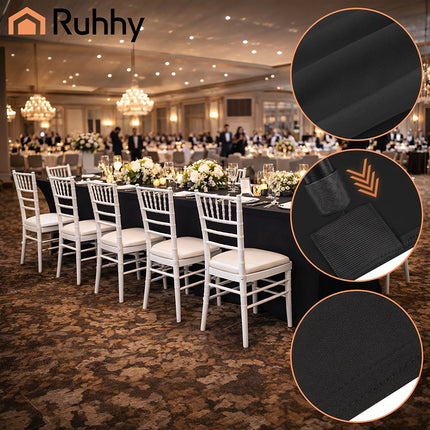 Elastic Black Banquet Tablecloth 180x75 cm
