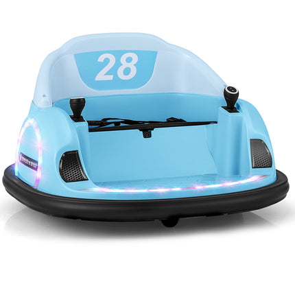 Electric 12V Kids Bumper Car with Remote, 360 Spin, Blue