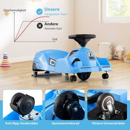Electric 12V Kids Go-Kart with Remote & Removable Mop