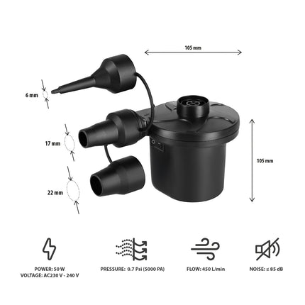 Electric Air Pump 230V-12V with Adapters