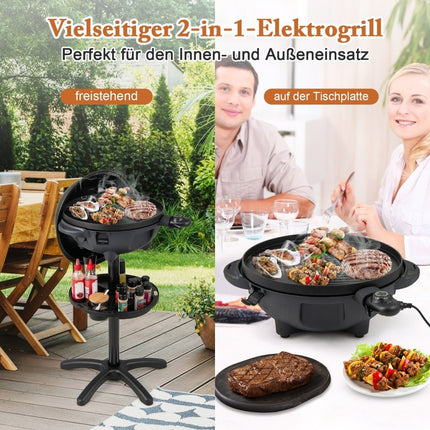 Electric BBQ Grill – 1200W, Dual-Zone, Non-Stick Plate