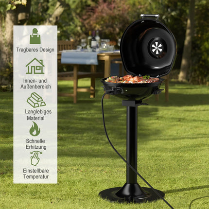 Electric BBQ Grill – Portable, Non-Stick, Adjustable Temp