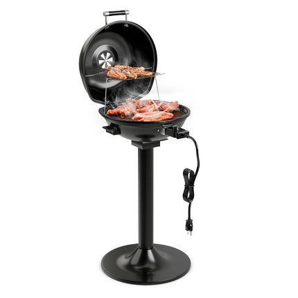Electric BBQ Grill with Removable Non-Stick Rack, Black