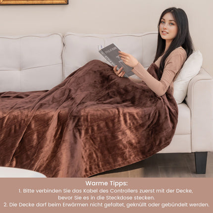 Electric Blanket 150 x 200 cm, Remote Control, Auto Shut-Off