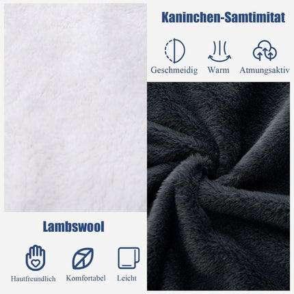 Electric Blanket 9 Heat Levels 20-46℃ Heated Wool Blanket 9H Timer 163 x 128 cm Gray