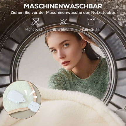 Electric Blanket, Dual Zone, 160x140 cm, 5 Heat Levels, Timer