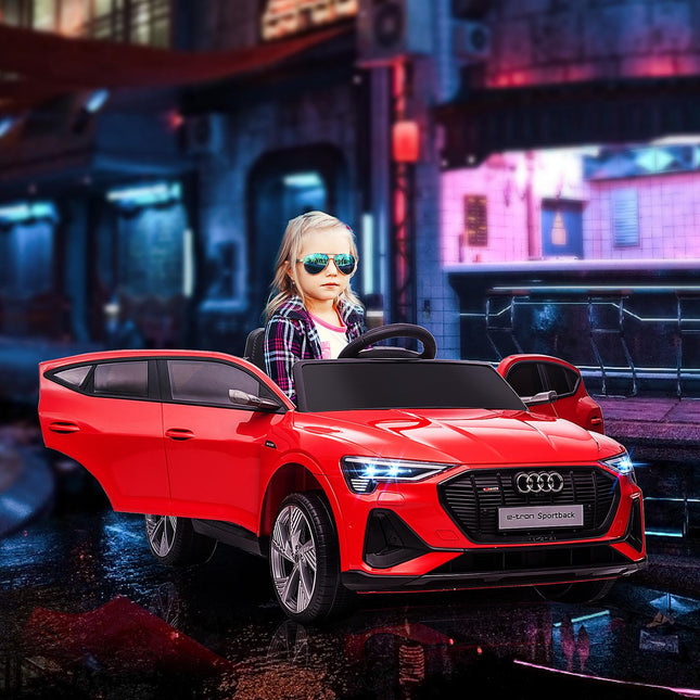 Electric car for children with remote control, seat belt, music - red