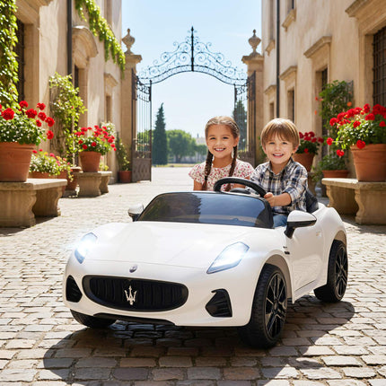 Electric Car for Kids, 2-Seater, 12V, Remote, LED, White