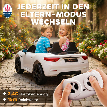 Electric Car for Kids, 2-Seater, 12V, Remote, LED, White