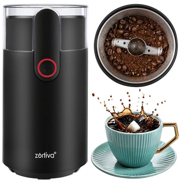 Electric Coffee Grinder 150 W with Stainless Steel Blade, 50 g, Black, BPA Free