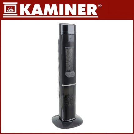 Electric Column Heater, 2000W, Fireplace Effect, Remote