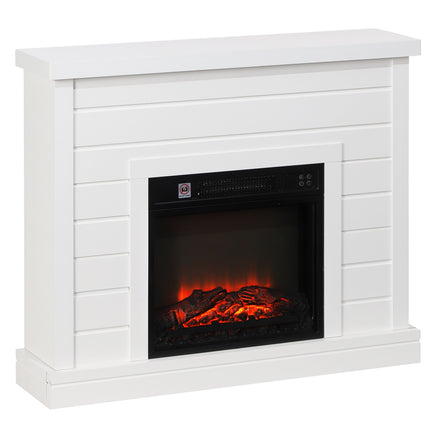 Electric Fireplace, 3D Flame Effect, Timer, Remote, White