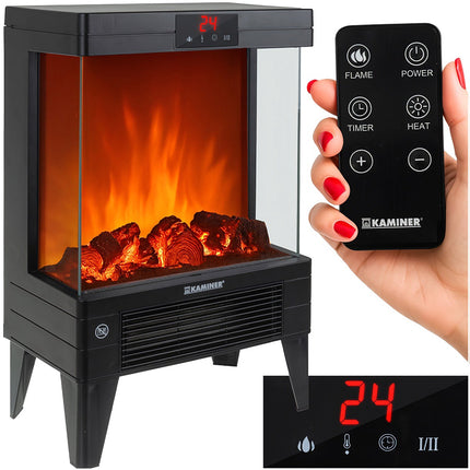 Electric Fireplace Heater, 2000W, Flame Effect, Remote Control
